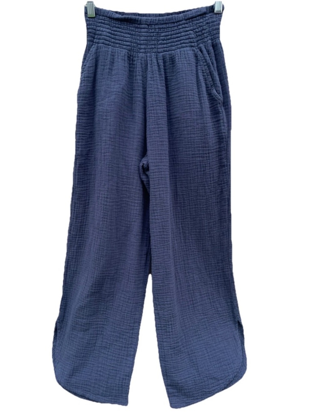Marine Layer Women’s 100% Cotton Gauze Wide Leg Cropped Pants Size Medium Blue
